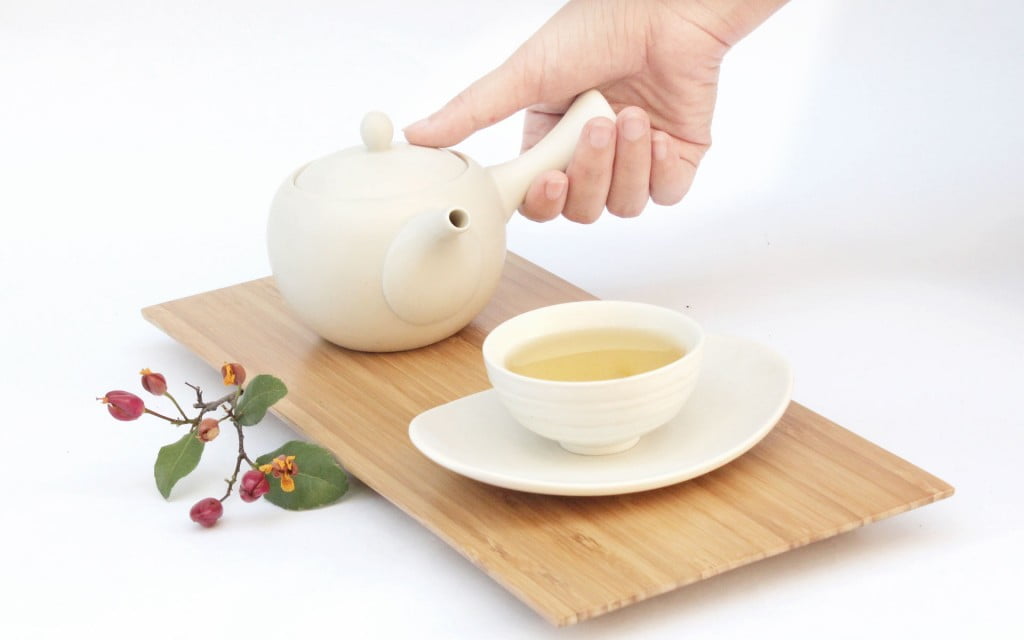 White porcelain teapot