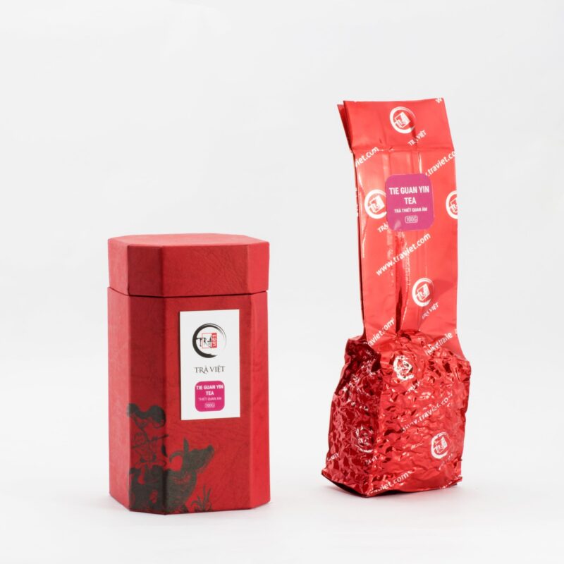 TRAVIET Heritage Wooden Tea Gift Box | Exotic Freshness & Earthy Depth | Pandan Ginseng Green Tea - Tie Guan Yin Tea
