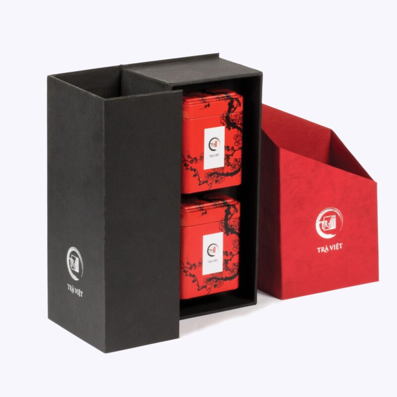 TRAVIET Premium Loose Leaf Tea Gift Set, 2 Tins – Pandan Ginseng & Oolong Tea | Exquisite Tea Collection for Wellness & Relaxation