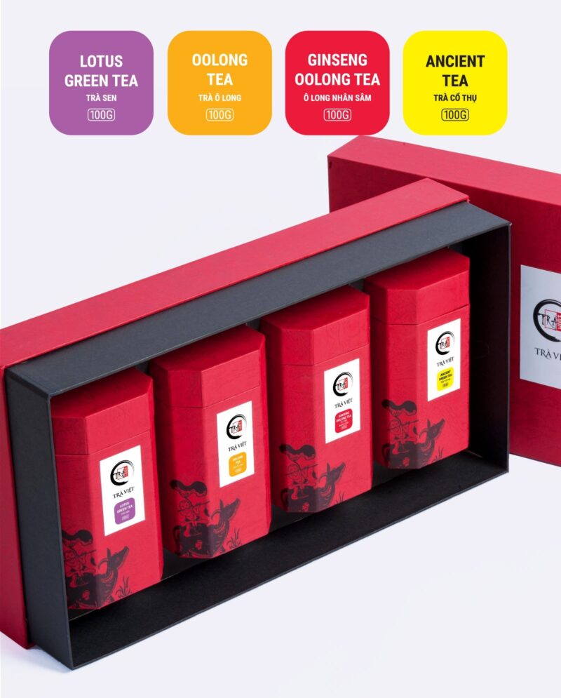 TRAVIET Classic Lotus Tea - Ginseng Oolong Tea - Ancient Tea - Oolong Tea Gift Set | Premium Loose Leaf Tea Selection