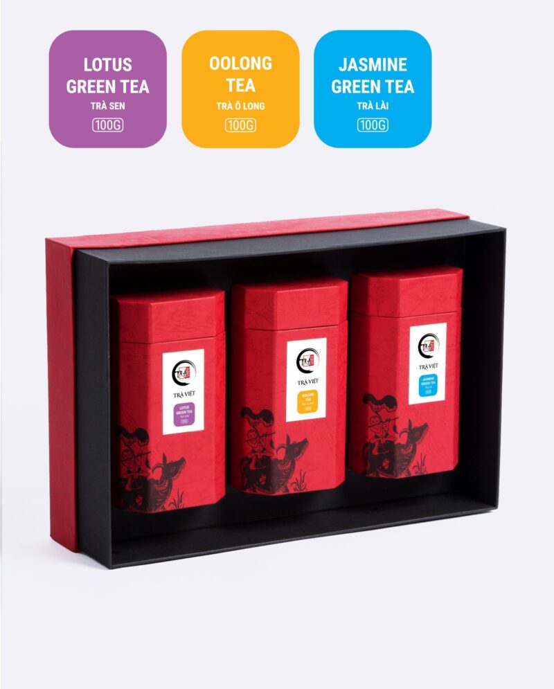 TRAVIET Heritage Tea Gift Box | The Best Collection For Tea Lover | Lotus Tea - Jasmine Tea - Oolong Tea