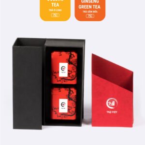 TRAVIET Premium Loose Leaf Tea Gift Set, 2 Tins – Pandan Ginseng & Oolong Tea | Exquisite Tea Collection for Wellness & Relaxation