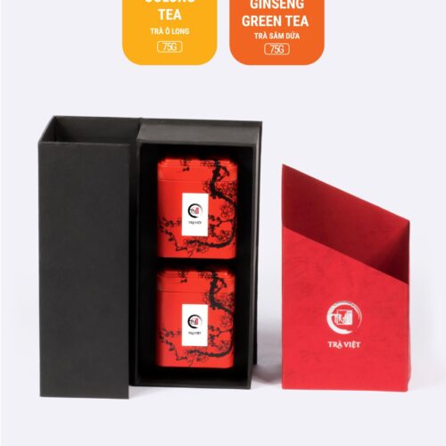 Pandan-Ginseng-Oolong-Tea-Tin-Gift-2 TRAVIET Premium Loose Leaf Tea Gift Set, 2 Tins – Pandan Ginseng & Oolong Tea | Exquisite Tea Collection for Wellness & Relaxation