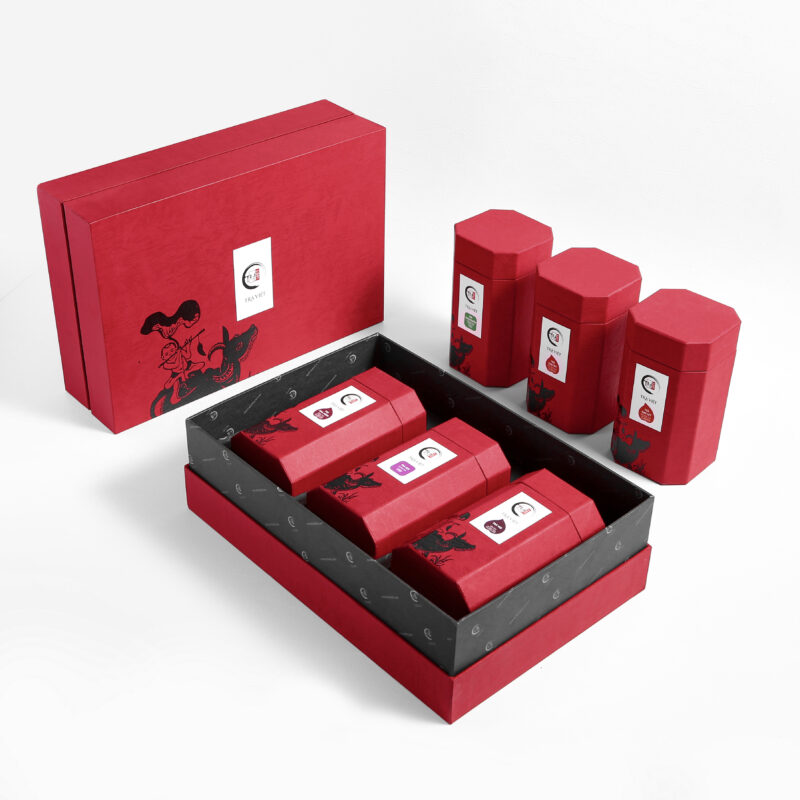 Heritage Tea Gift Box | The Best Collection For Tea Drinker | Oolong Tea - Ancient Green Tea - Loose Leaf Black Tea