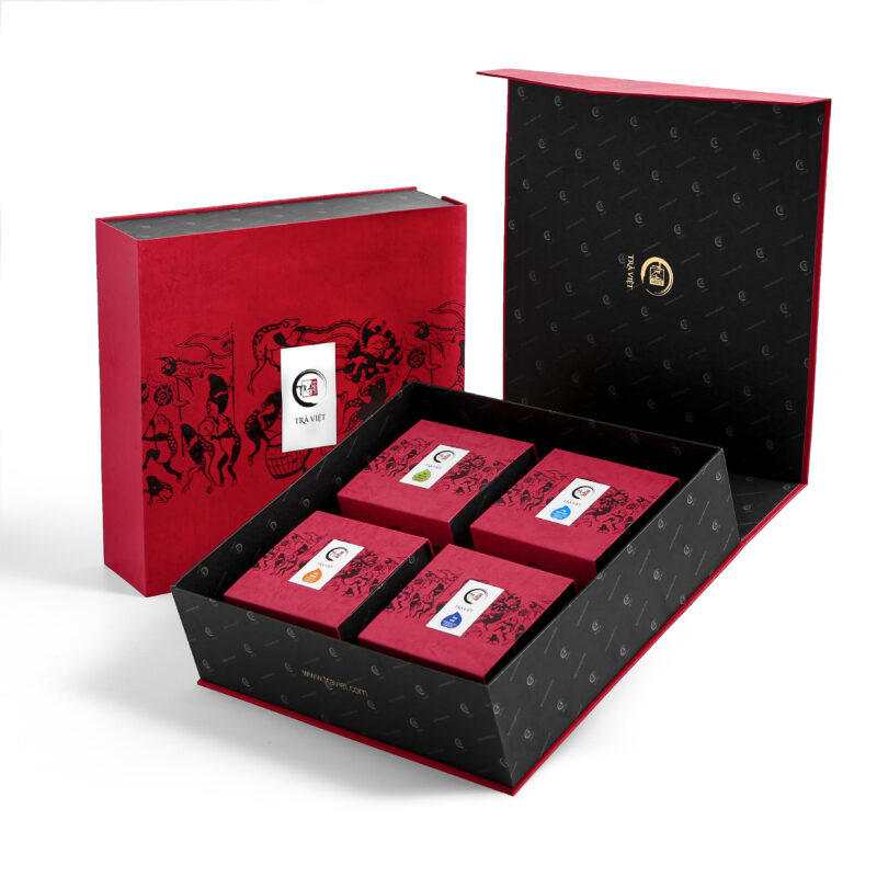 TRAVIET Premium Herbal & Loose Leaf Tea Gift Box | Jasmine Tea, Ancient Green Tea, Tie Guan Yin Tea & Oolong Tea