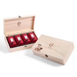 TRAVIET Classic Lotus Tea - Oolong Tea - Ancient Tea - Top Bud Tea Wooden Gift Set | Premium Loose Leaf Tea Collection